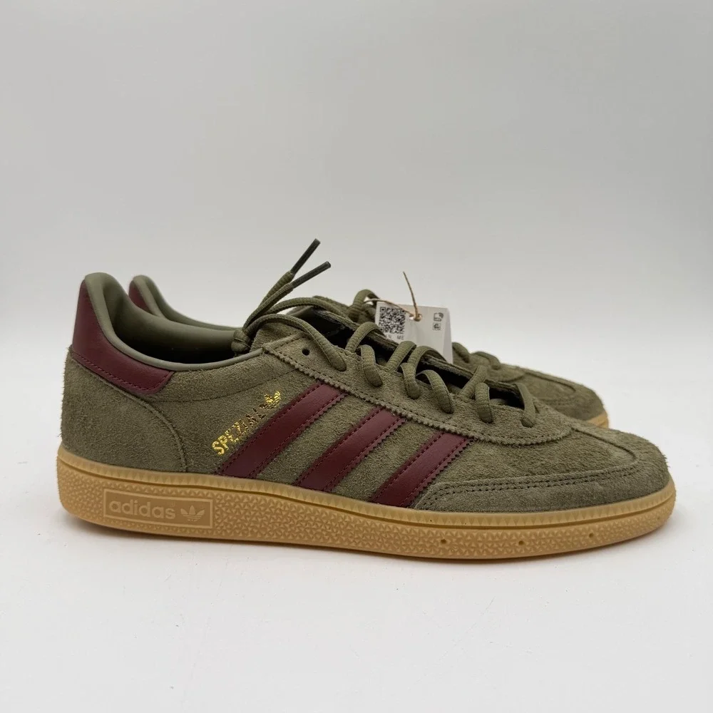 Adidas Men's Size 11.5 Handball Spezial Casual Shoes Olive Brown Gum JQ8297 NEW